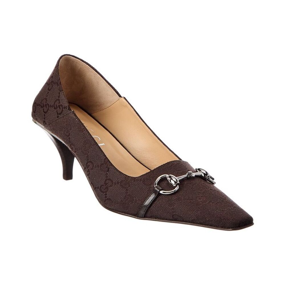 Gucci Victoria Gg Canvas Pump, Brown